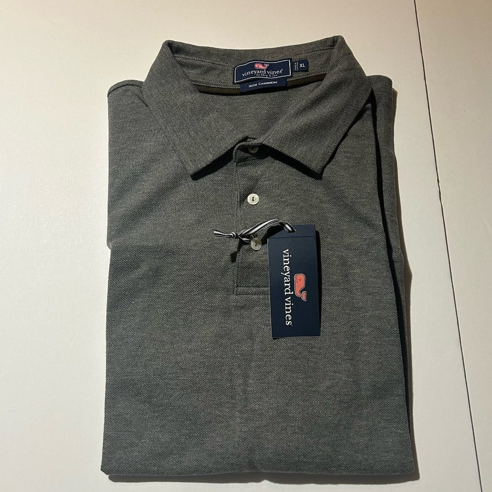 VINEYARD VINES: Men's Polo with Cashmere Size: XL Color: Charcoal